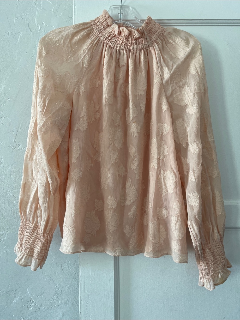 NWT Rebecca Taylor long sleeve rose met top in ballet 696 - Picture 5 of 6